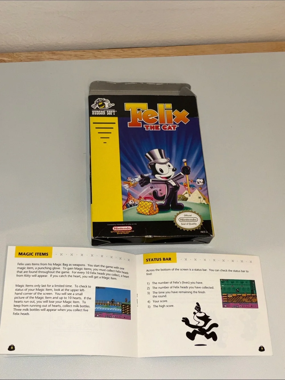 1985 Felix The Cat Nintendo NES Game with poster and original Packaging